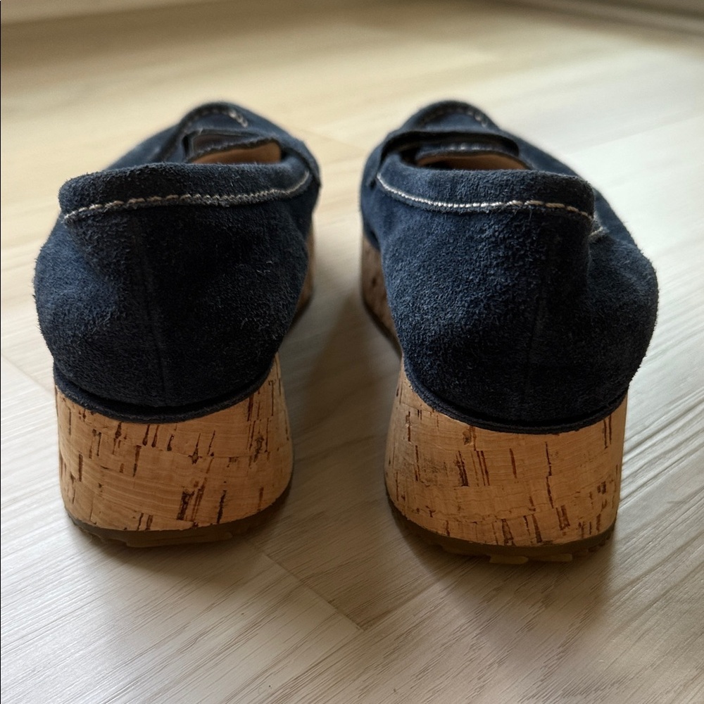 Prada Women's Navy Suede Loafers - Picture 5 of 13
